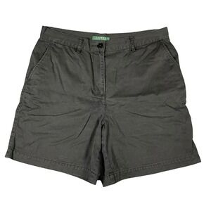 Lauren Ralph Lauren Womens Chinos Shorts Size 8 Gray Flat Front Casual